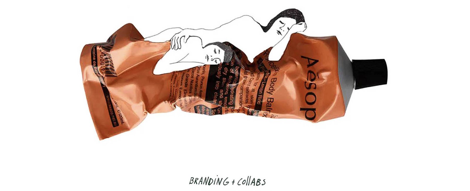 a photo of a tube with a drawing of mother and child sleeping