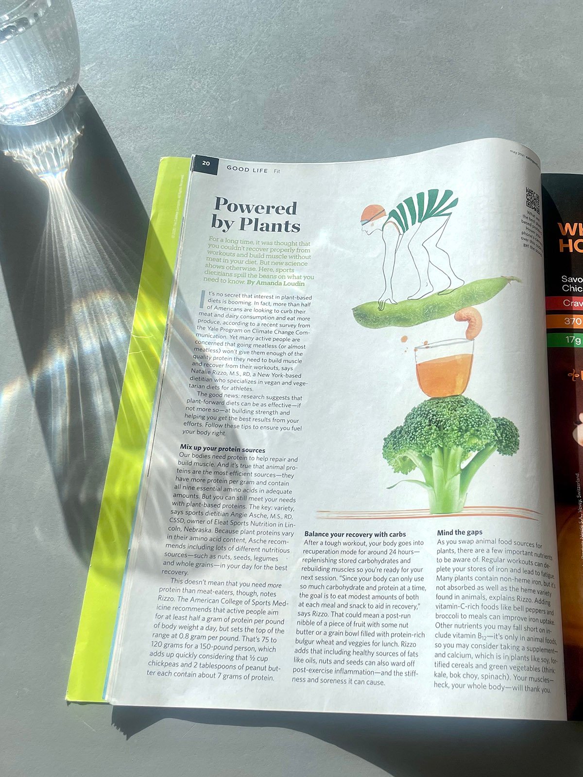 editorial magazine about muscle food in lay out